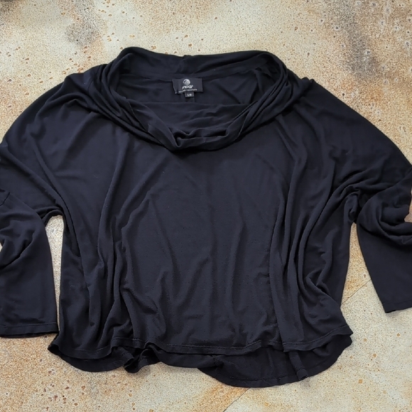 MPG Tops - MPG | Minimalist Black 3/4 Dolman Sleeve Off The Shoulder Cowl Neck Size L